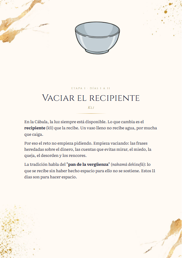 Etapa 1: vaciar el recipiente